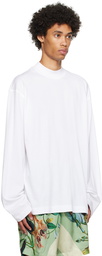 Dries Van Noten White Mock Neck Sweater