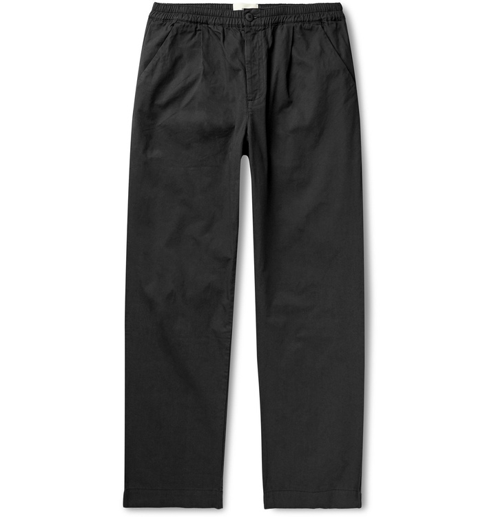 Photo: Folk - Loom Garment-Dyed Cotton-Canvas Trousers - Black