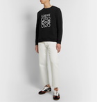 Loewe - Logo-Embroidered Loopback Cotton-Jersey Sweatshirt - Black