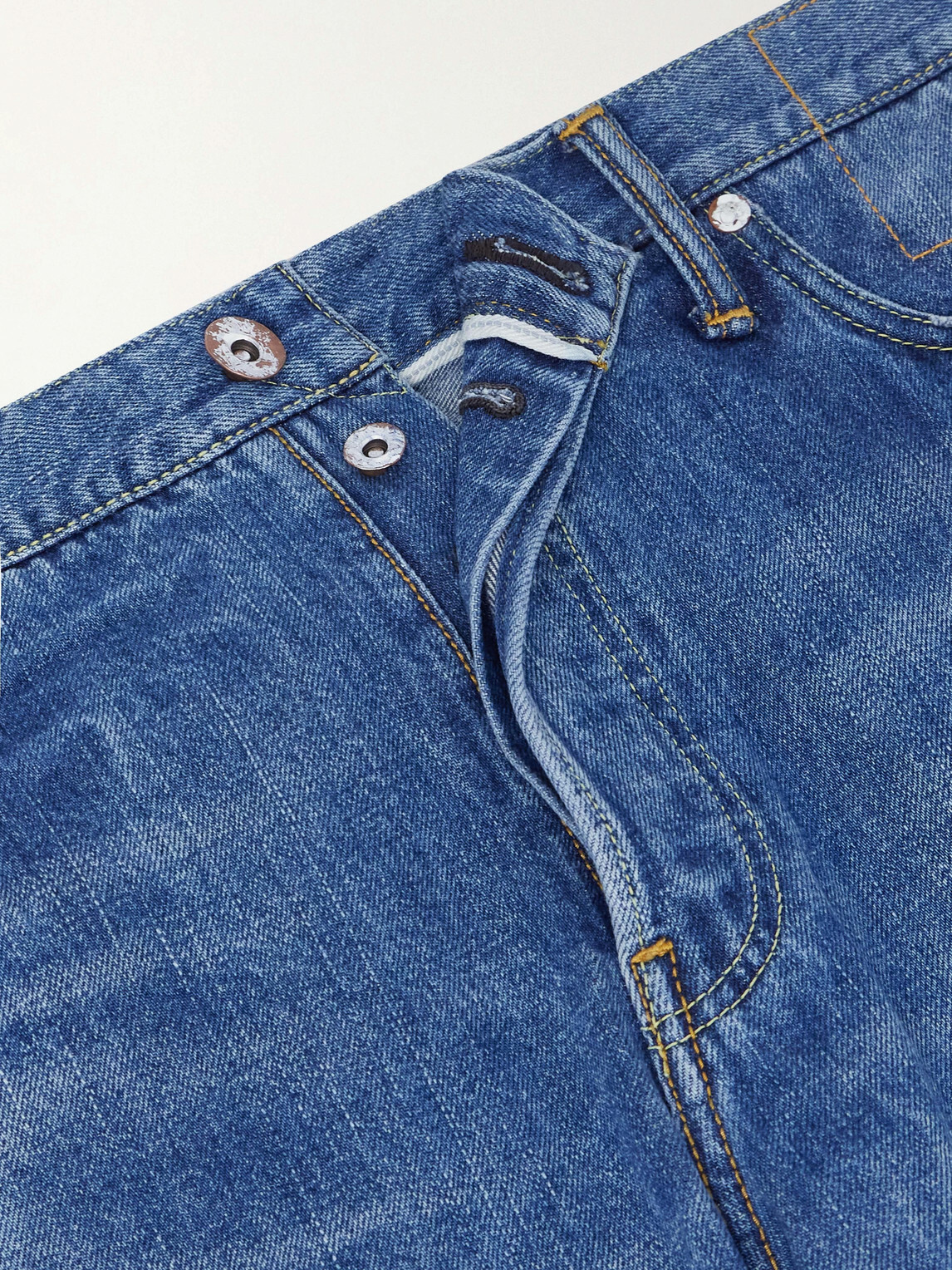 Visvim - Social Sculpture 11 Slim-Fit Straight-Leg Paint-Splattered Jeans - Blue
