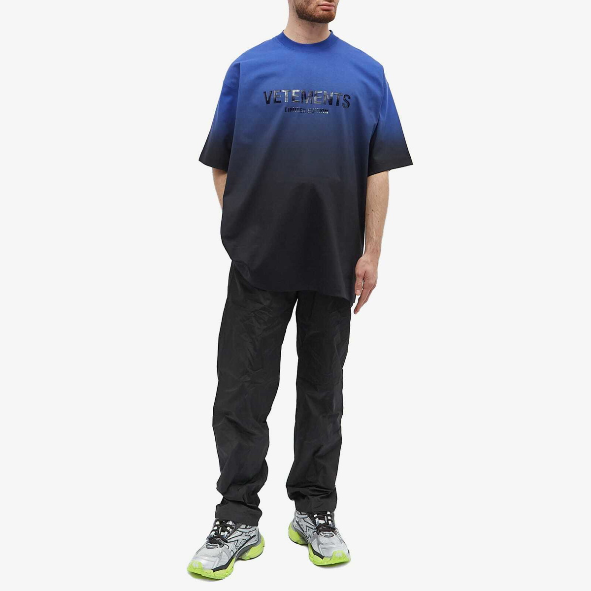 Vetements Gradient Logo Limited Edition T-Shirt in Royal Blue Vetements