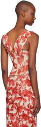 Miaou Beige & Red Magda Corset Top