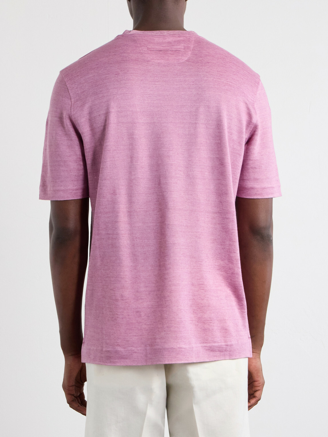 Zegna - Knitted Linen T-Shirt - Pink
