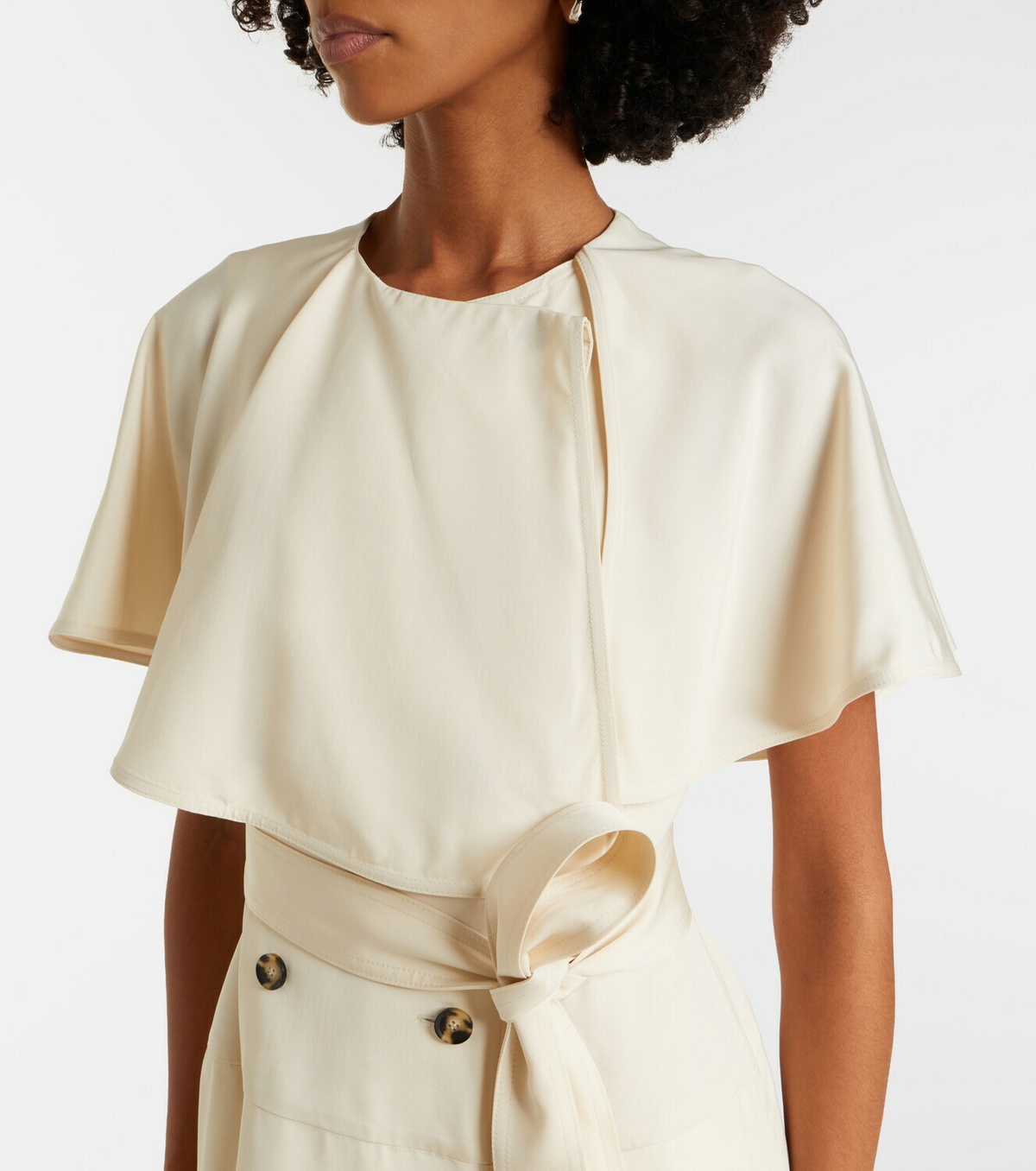 Proenza Schouler Isolde caped twill midi dress
