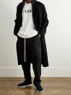 Fear of God - Oversized Double-Breasted Belted Melton Wool Overcoat - Black