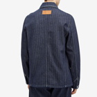 Kenzo Men's Ticking Stripe Relaxed Chore Jacket in Blue