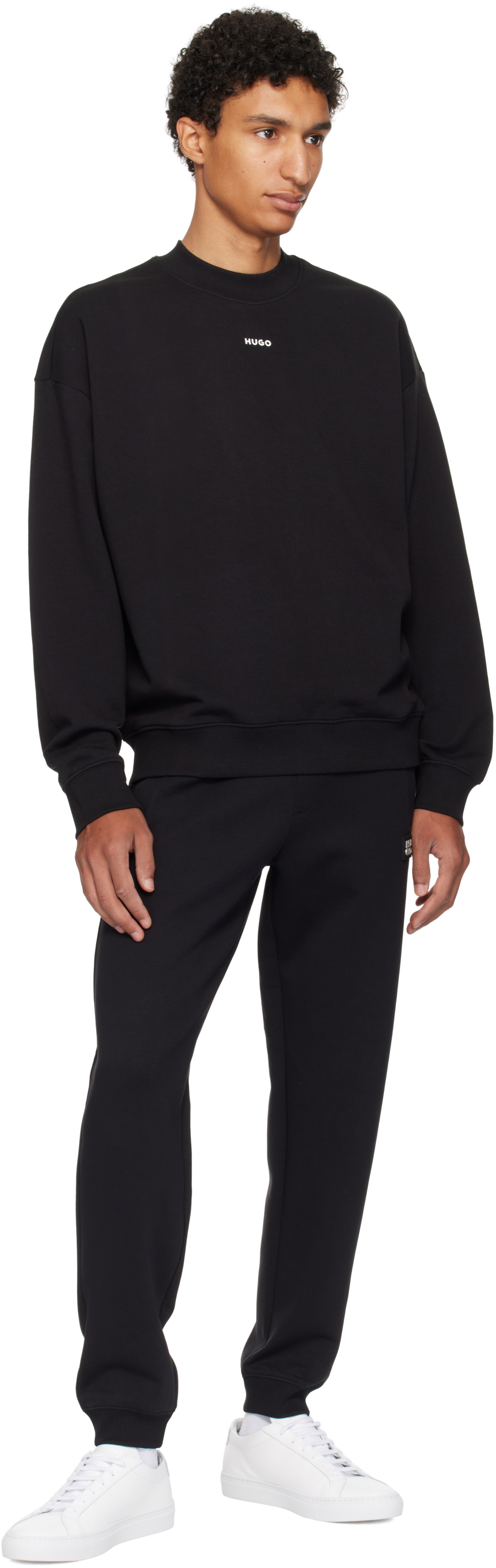 Hugo Black Relaxed-Fit Sweatshirt