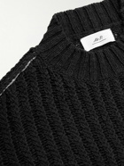 Mr P. - Ribbed Open-Knit Cotton Sweater - Black