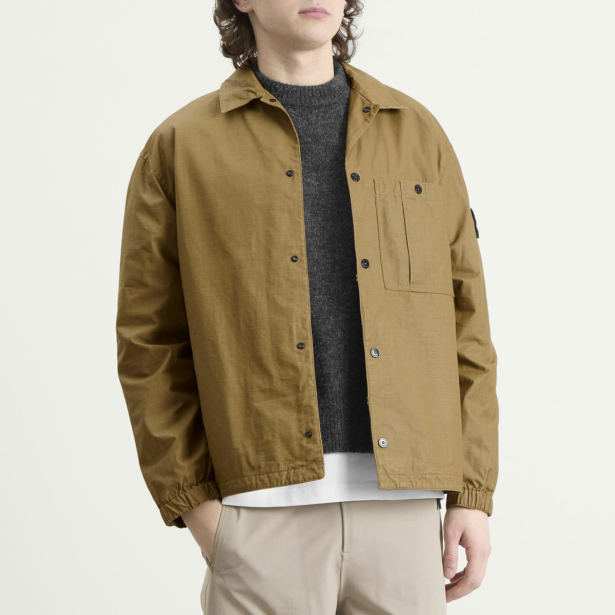 Stone Island Men's Double Coated Cotton Ripstop Shirt Jacket in