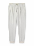Brunello Cucinelli - Tapered Pleated Cashmere-Blend Jersey Sweatpants - White