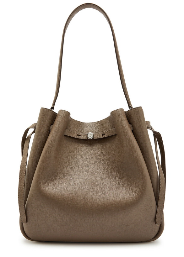 Photo: Tory Burch Romy Large Grained Leather Bucket bag - Taupe - One Size