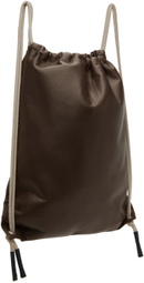 Rick Owens Brown Drawstring Backpack