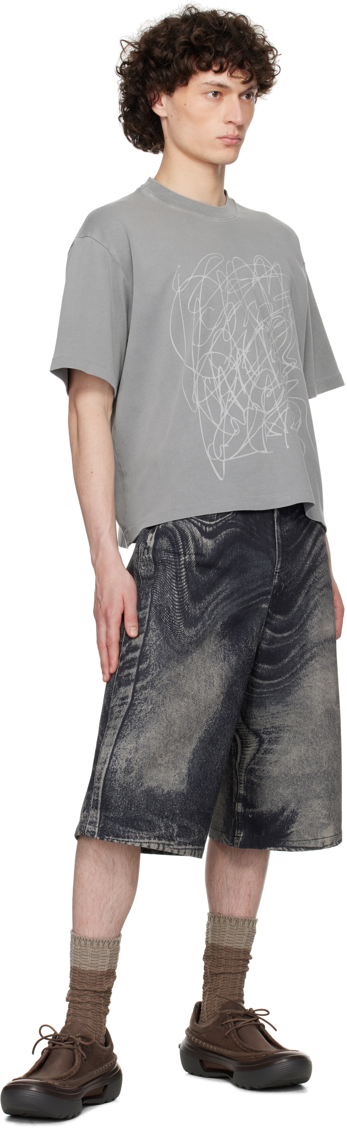 CAMPERLAB Gray Mineral Dye Boxy T-shirt