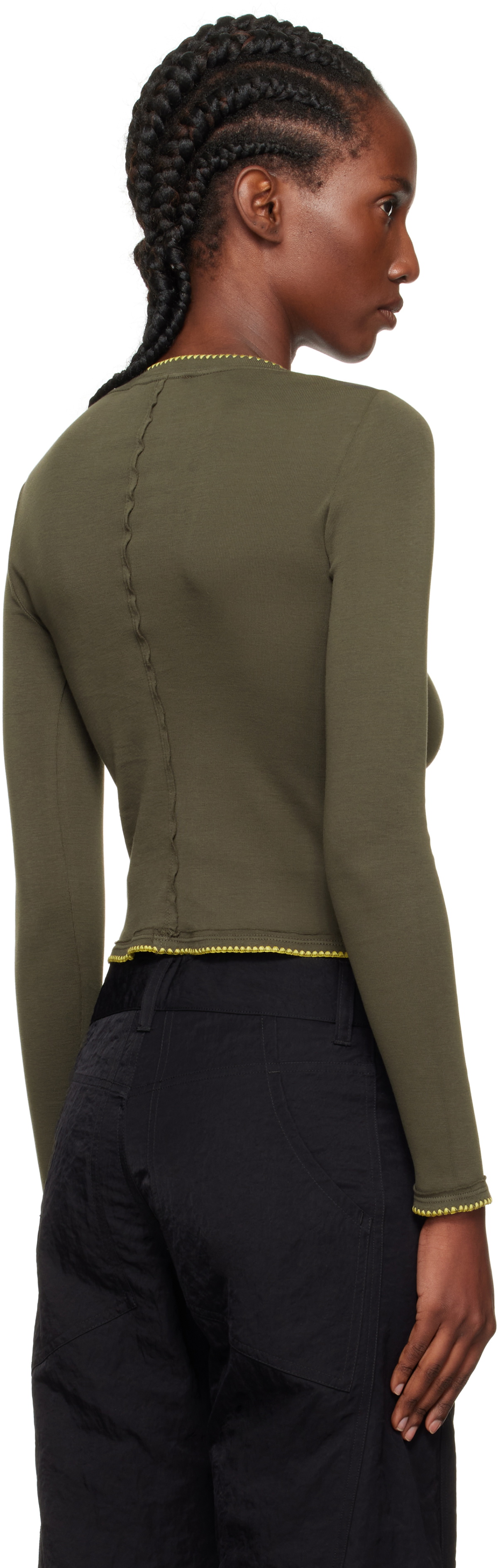 Eckhaus Latta Gray Lapped Baby Crewneck T-shirt