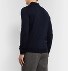 Mr P. - Slim-Fit Merino Wool Polo Shirt - Blue