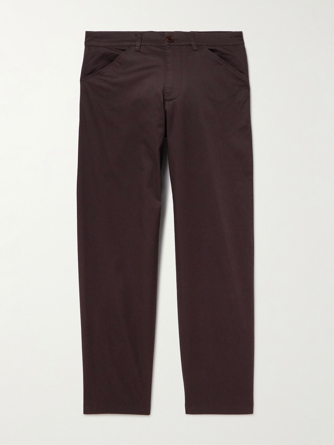 NN07 - Mylo 10021 Straight-Leg Organic Cotton-Blend Twill Trousers - Brown