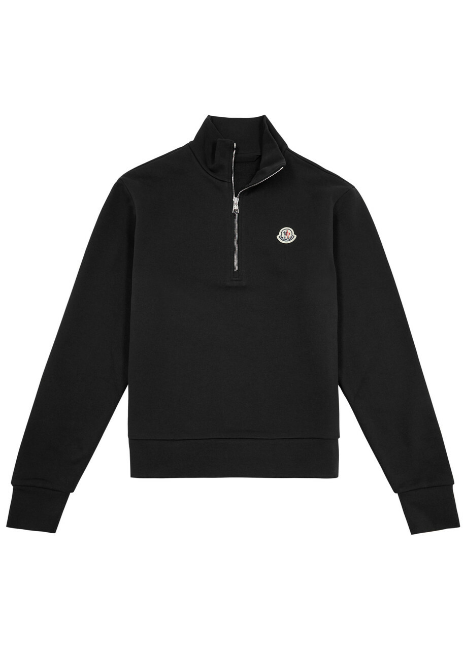 Moncler Half-zip Cotton Sweatshirt Black Moncler