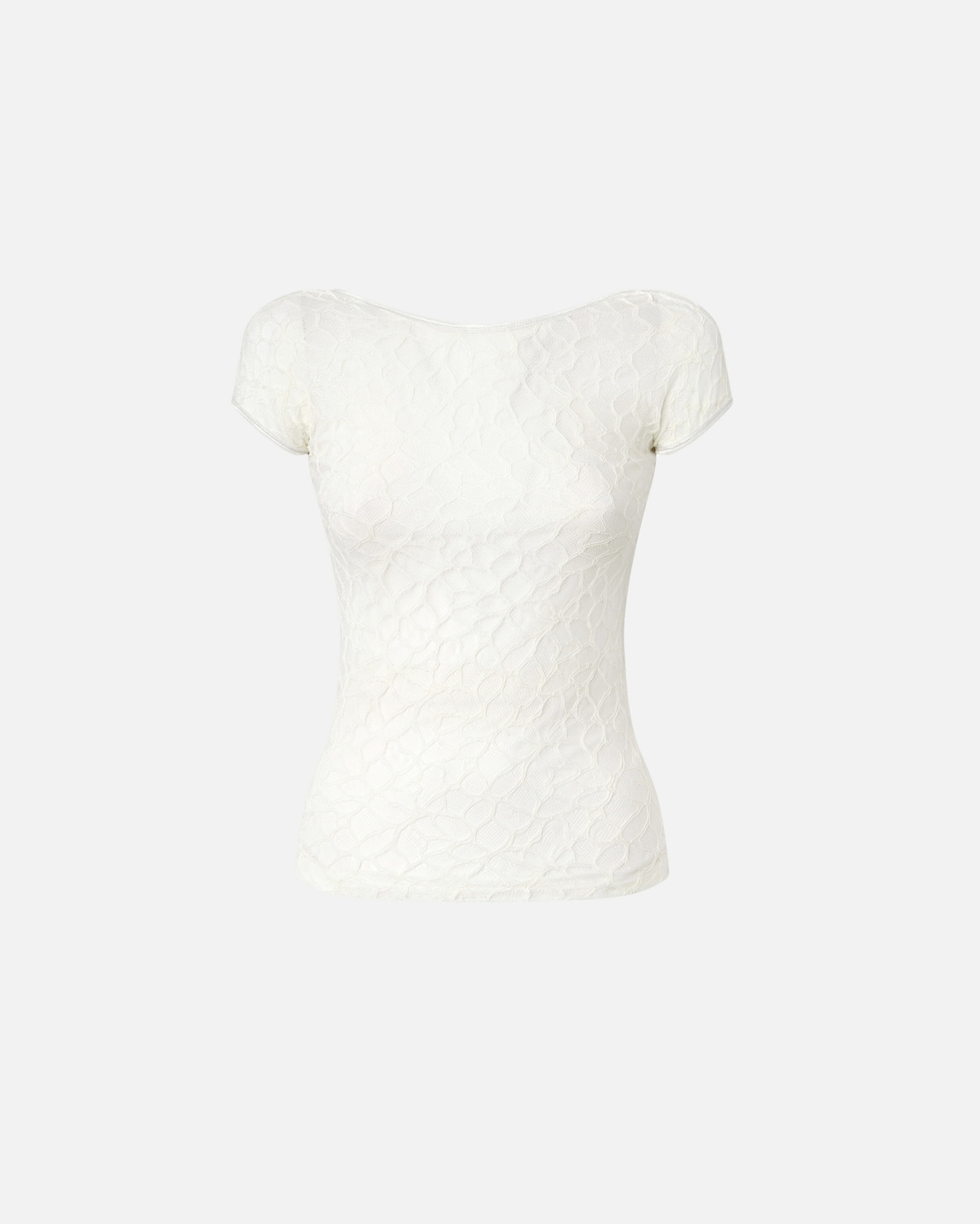 Pinko Fitted Short Sleeved Lace Sweater White + White