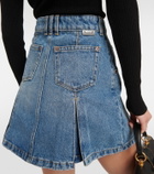Balmain Pleated denim mini skirt