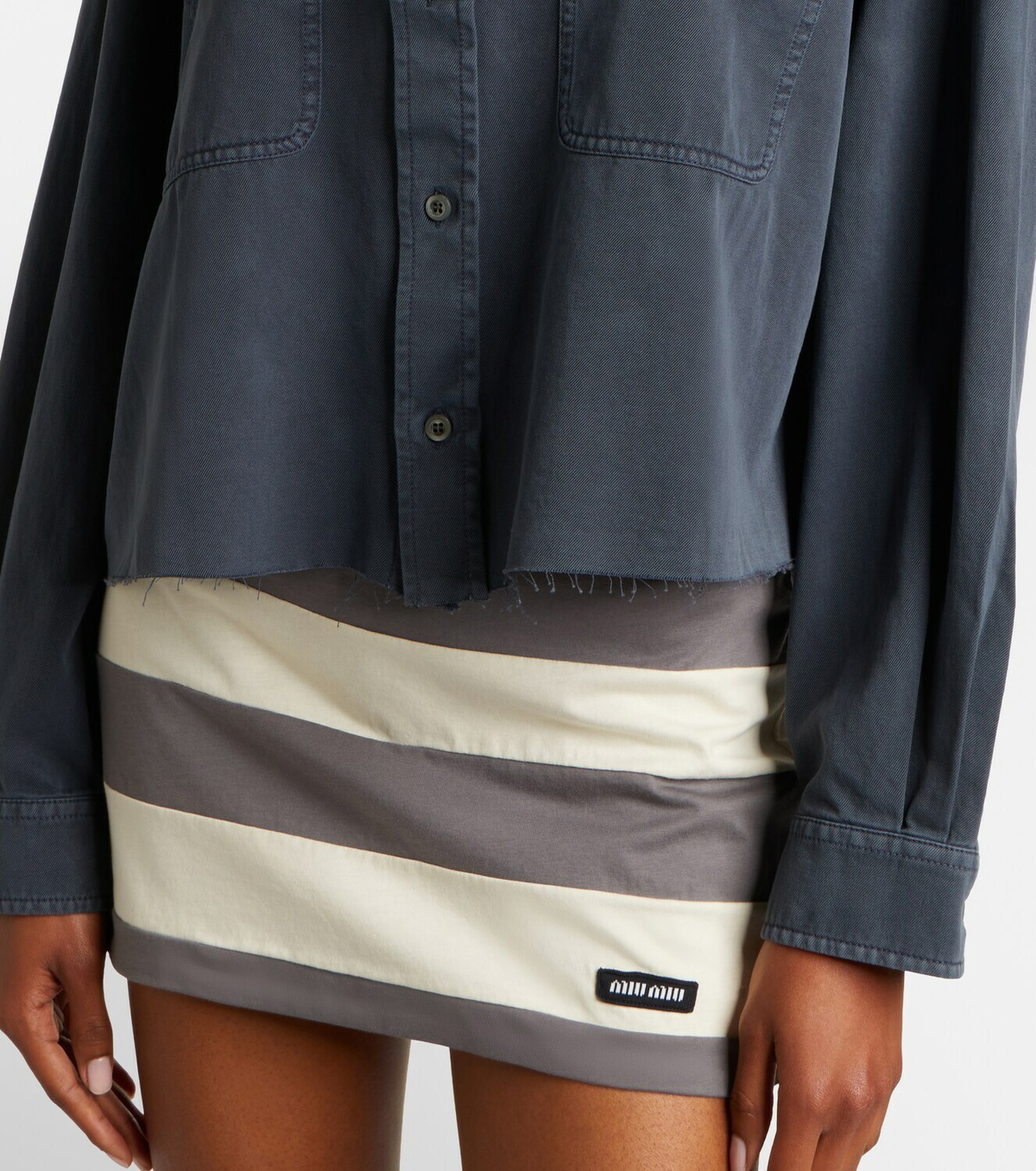 Miu Miu Frayed denim shirt