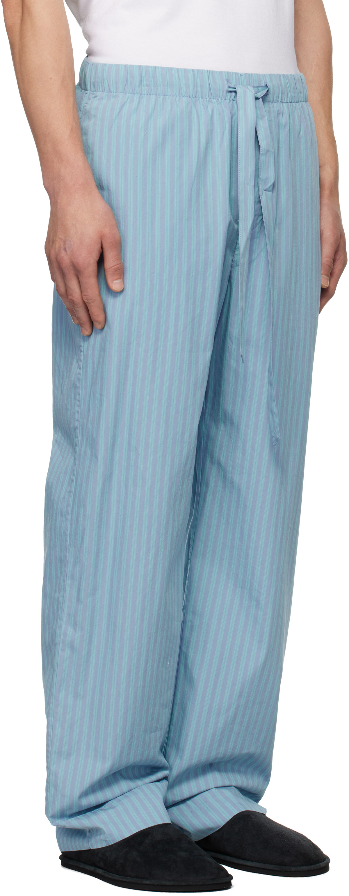 Tekla SSENSE Exclusive Blue AURALEE Edition Cotton Poplin Pyjama Pants