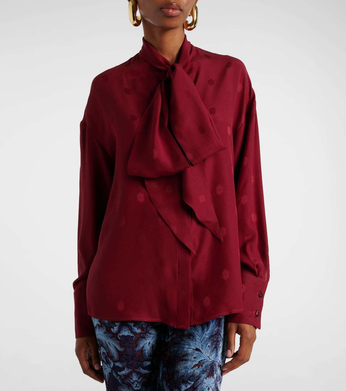 Etro Jacquard silk crêpe de chine blouse