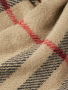 Burberry - Fringed Checked Wool and Cashmere-Blend Scarf