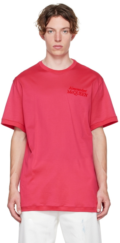 Photo: Alexander McQueen Pink Logo T-Shirt