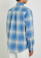 Les Deux Kent Checked Cotton-poplin Shirt Blue