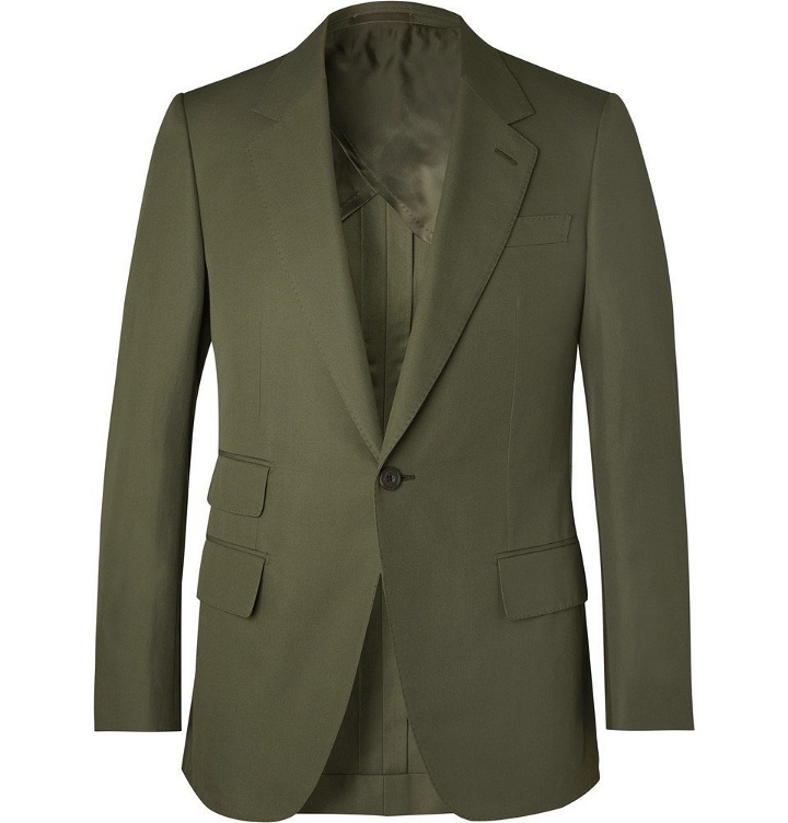 Photo: Kingsman - Green Slim-Fit Cotton-Twill Suit Jacket - Green