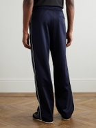 LOEWE - Straight-Leg Logo-Embroidered Herringbone-Striped Tech-Jersey Track Pants - Blue