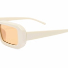 Le Specs x No Problemo Blackpool Sunglasses in Off White/Amber Tint 