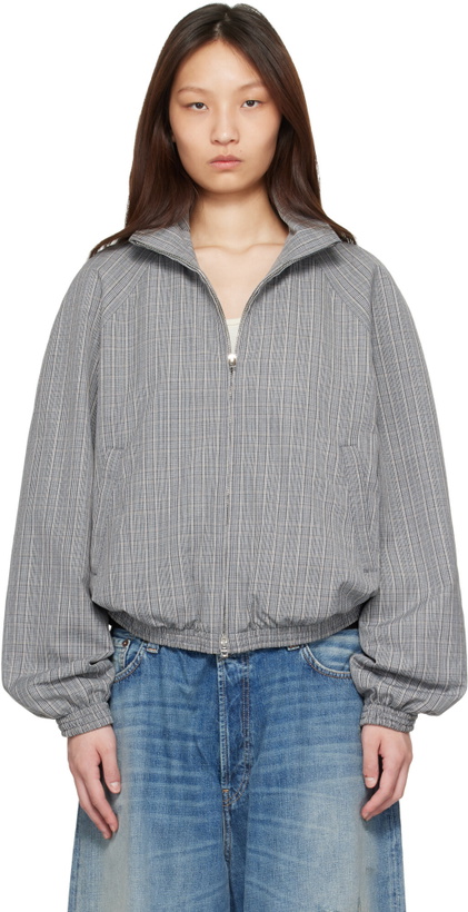 Photo: Acne Studios Gray Technical Check Jacket