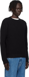 Hugo Black Embroidered-Logo Sweater