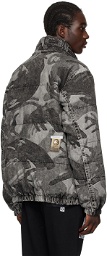 AAPE by A Bathing Ape Black Graphic Down Jacket