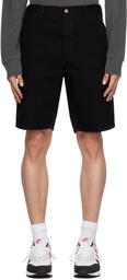 Carhartt Work In Progress Black Single Knee Shorts