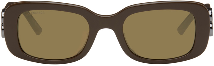 Photo: Balenciaga Brown Rectangular Sunglasses