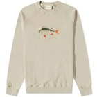 Foret Men's Bait Embroidered Crew Sweat in Fog