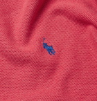 POLO RALPH LAUREN - Logo-Embroidered Honeycomb-Knit Cotton Sweater - Red