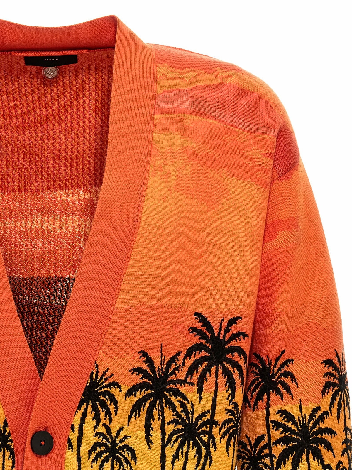 Alanui Kerala Sunset Drop Shoulder Intarsia Knit Cardigan
