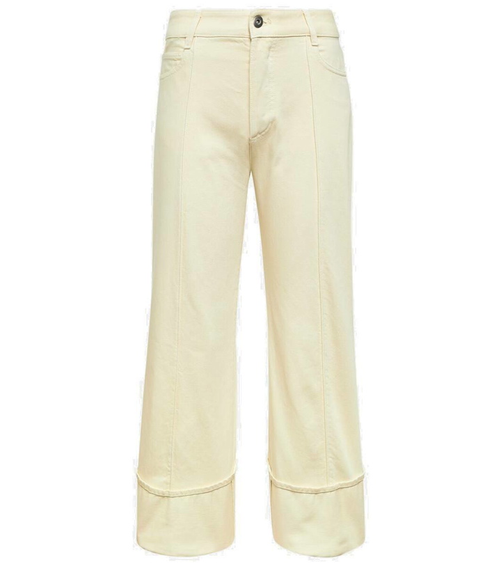 Photo: Bottega Veneta Asymmetric mid-rise cropped jeans