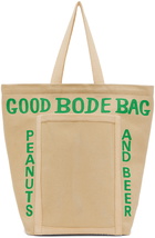 Bode Beige & Green Small Beer Tote