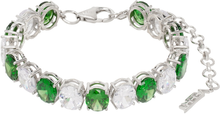 Photo: VEERT White Gold 'The Clear & Green Tennis' Bracelet