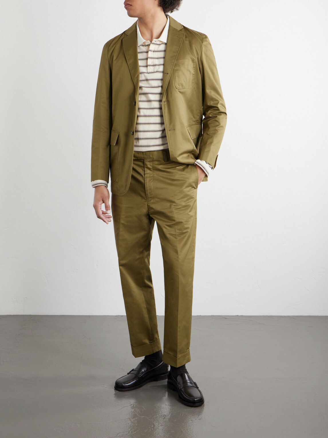 Beams Plus - Ivy Straight-Leg Cotton-Twill Trousers - Green