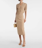 Alessandra Rich Cotton and cashmere pencil skirt