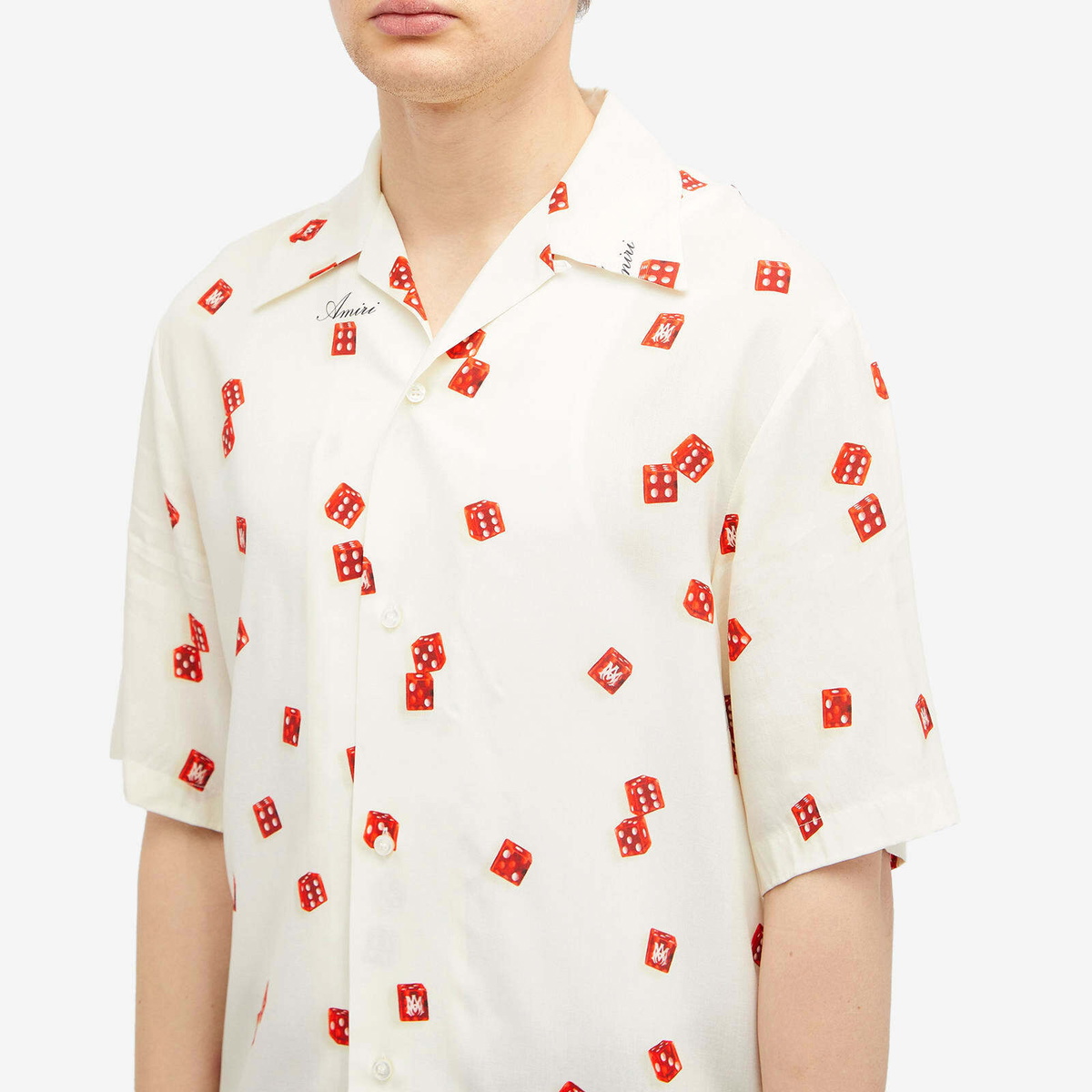 AMIRI Men's Dice Bowling Shirt in Alabaster