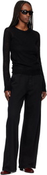 TONYWACK Black Wide-Leg Cotton Work Trousers