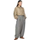 Hed Mayner Gray Striped Trousers