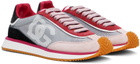 Dolce&Gabbana Gray & Pink Mixed-Material DG Cushion Sneakers