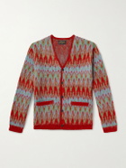 Beams Plus - Jacquard-Knit Cardigan - Red
